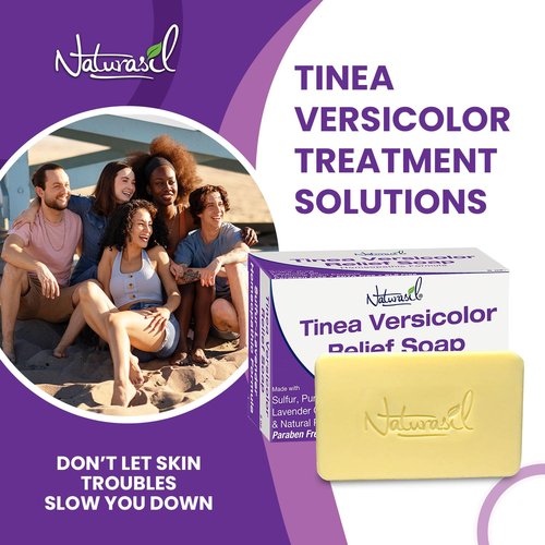 Naturasil Tinea Versicolor Treatment Soap (2) 5oz Bars | Max-Strength 10x Fast-Acting Antifungal Relief | Sulfur Soap Soothes & Restores Skin Pigment | Adult & Child Safe (2 Pack)