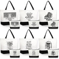 Locmeo 12 Pcs Book Lovers Gifts Book Club Tote Bag Reading Quote Makeup Reusable Cosmetic Bag with Metal Zipper Bookish Librarian Appreciation Gifts for Women Bookworm Teacher Student