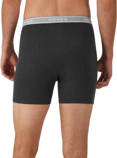 Hanes Men's Boxer Briefs - Cool & Breathable Cotton, Moisture-Wicking Comfort | No Ride Up