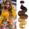1B/4/27 Bundles Ombre Brazilian Human Hair Body Wave One Bundle 16inch 1B/4/27 Ombre Brazilian Virgin Human Hair Body Wave Weave Bundle Extension Three Tone