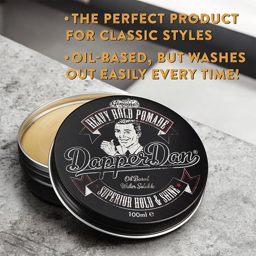 Dapper Dan Heavy Hold Pomade - Strong Hold & High Shine Hair Styling Product | 2 x 3.38 fl oz