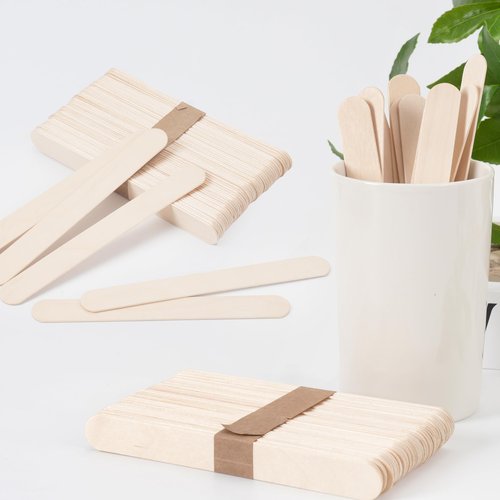 1200 Pieces Large Wooden Wax Sticks, 6-Inch Wood Waxing Sticks Wax Spatulas Applicator, Wood Craft Sticks for Body Hair Removal, Tongue Depressors, Popsicle Sticks