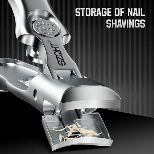 No Splash Design Nail Clippers for Thick Nails,Men,Seniors,Elder,Wide Jaw Opening Nail Cutter,SZQHT–Your Ultimate Grooming Solution for Thick Toenails Toenail Clippers and Stainless Steel Nail Files