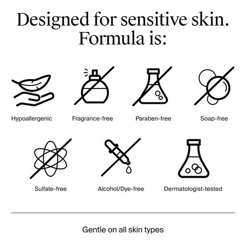Neutrogena Ultra Gentle Cream to Foaming Face Wash for Sensitive Skin, Fragrance-Free Gentle Facial Cleanser, Hypoallergenic Skin Care, Non-Comedogenic Makeup Remover, 12 fl oz