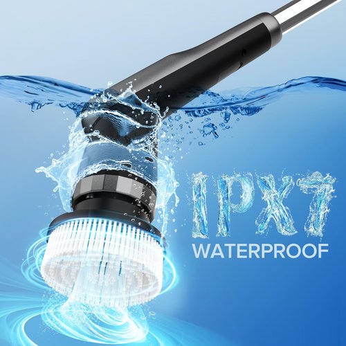 Dreazu G2 Electric Spin Scrubber - IPX7 Waterproof 10-in-1 Shower Cleaner Brush, Retractable Handle & 2-Speed for Bathroom, Bathtub, Kitchen, Tile Floors