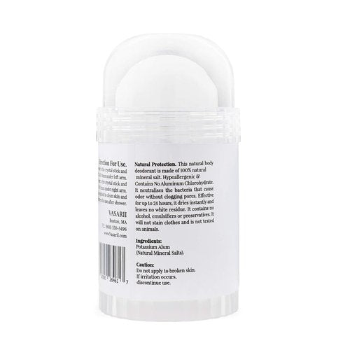 nakd. Thai Crystal Deodorant Stone – 2 Salt Crystal Deodorant Sticks, 4.25 oz. Regular + 2.5 oz. Travel Size – All Natural Unscented and Aluminum Free for Women & Men