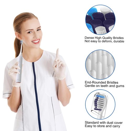 8 Pack Replacement Brush Heads, Compatible with Philips Sonicare Electric Toothbrush, 4pcs Precision Clean and 4pcs Whitening Clean Brush Heads, White.
