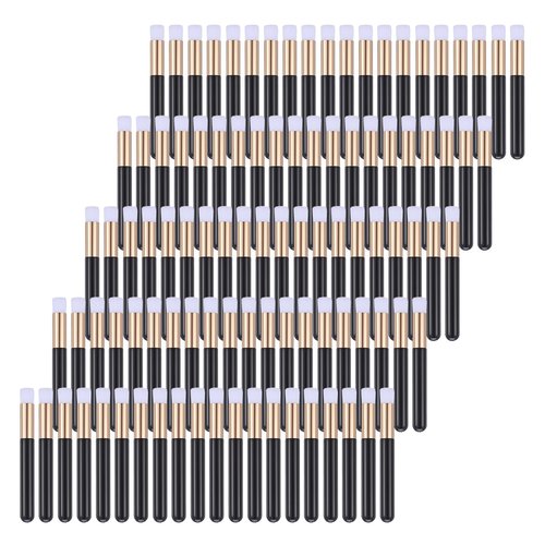 100 Pieces Lash Brushes for Cleaning, Lash Shampoo Brushes Eyelash Extension Cleansing Blackhead Removing Brush Nose Pore Deep Cleaning Facial Cleansing Brush (Black, 3.8Inch)