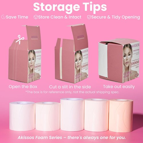 Eye Pads Lash Extensions(125 Pcs) - Akissos Premium White Foam Under Eye Patches, Eyepads Tape with Hypoallergenic Glue for Eyelash Extension | Lift | Tint | Remove, Lash Tech Must Haves Beauty Tools