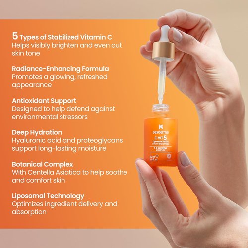Sesderma C-VIT 5 Fusion Vitamin C Serum - Boost Hydration & Radiance | Antioxidant Defense, 1.0 fl. Oz