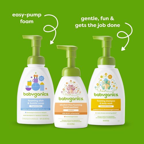 Babyganics Baby Shampoo & Body Wash - Chamomile Verbena, 16oz Pump Bottle for Gentle Cleansing