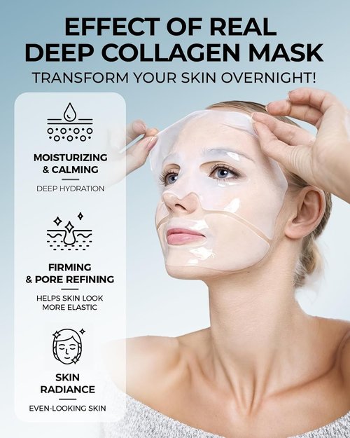 Bio-Collagen Face Mask by Skiennix - Hydrating Overnight Treatment for Fine Lines & Firming | 6 Pack