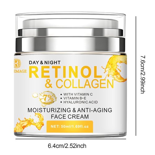 Rosemage Collagen Face Cream - Anti-Aging Moisturizer with Retinol & Hyaluronic Acid | 1.69 Fl Oz