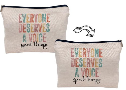 Lacosu Everyone Deserves a Voice Speech Therapy Makeup Bag Speech Therapist Gift Cosmetic Makeup Bag for Her Women Teen Girls,Speech Therapy Assistant Gifts