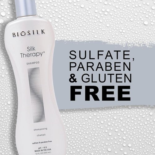 BioSilk Silk Therapy Shampoo - Gentle Cleanser for Healthy, Shiny Hair | Sulfate-Free, 12 Oz