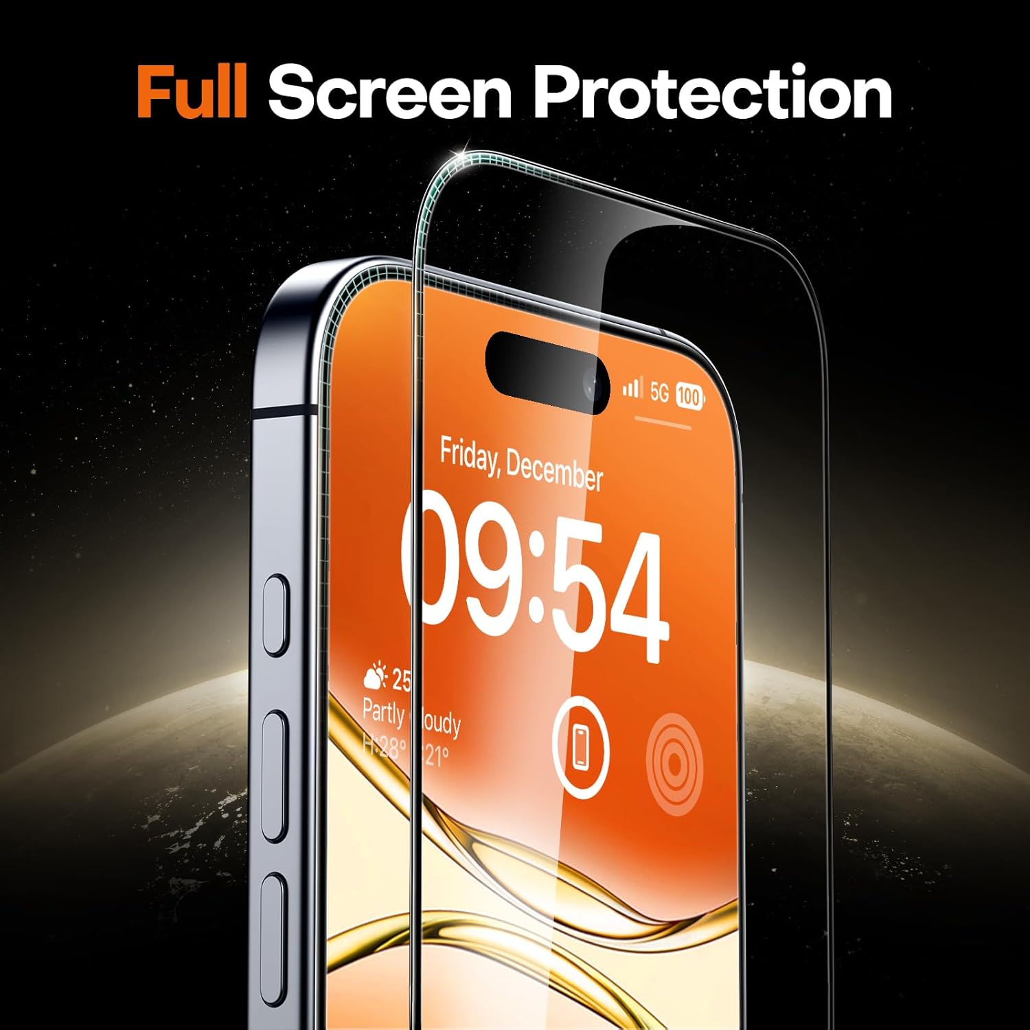 TOCOL iPhone 17 Screen Protector - 9H Hardness Military Grade Shatterproof HD Glass | Full Coverage 2 Pack