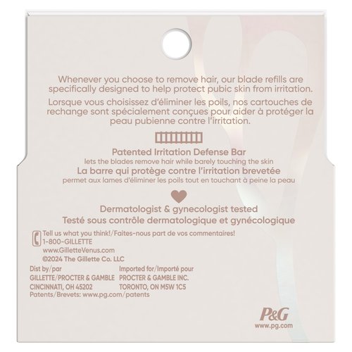 Gillette Venus Intimate Grooming Womens Razor Blade Refills with Bikini Trimmer, 4 Count