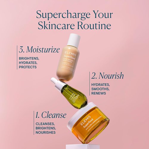 ELEMIS Superfood AHA Glow Cleansing Butter - Daily Facial Cleanser & Mask for Bright, Nourished Skin