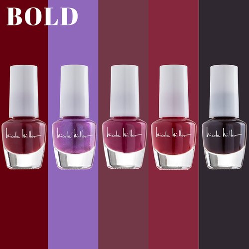 Nicole Miller Mini Nail Polish Set – Glossy, Vibrant Colors for Fingernails & Toenails, 2 Pack Trendy and Floral Collection