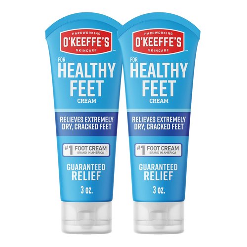 O'Keeffe's Foot Cream - Guaranteed Relief for Extremely Cracked, Dry Feet - 3 oz Tube (2 Pack)