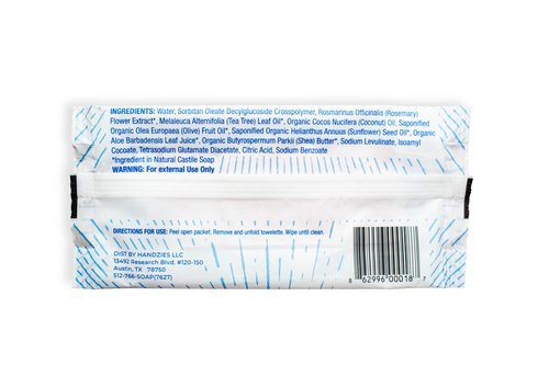 Handzies Natural Soap and Water Cleansing Towelettes - Free&Clear - 30ct Soft Pack - Bundle of 3 (90 total towelettes)