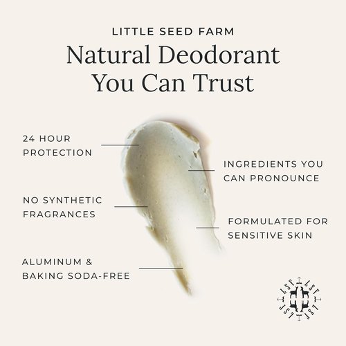 Little Seed Farm All-Natural Deodorant Cream - Cedar Vanilla, Aluminum-Free - 2.4oz | 68g