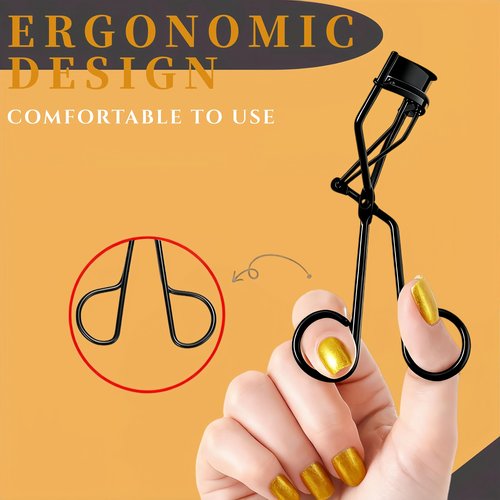 Acavado Professional Eyelash Curler with Lash Comb – Award-Winning Design – Pinch-Free, Effortless Curl for a Lash-Lift Effect in Seconds, Perfect for Home or Travel, Grey Black