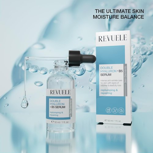 Revuele Double Hyaluron + B5 Serum - Hydrating Face Serum with Hyaluronic Acid | 1 fl. oz