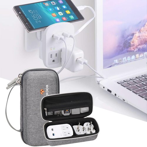 Aproca Case Compatible with Ceptics World Travel Adapter Kit, Portable Storage Bag for Accessories -Grey (Case Only)