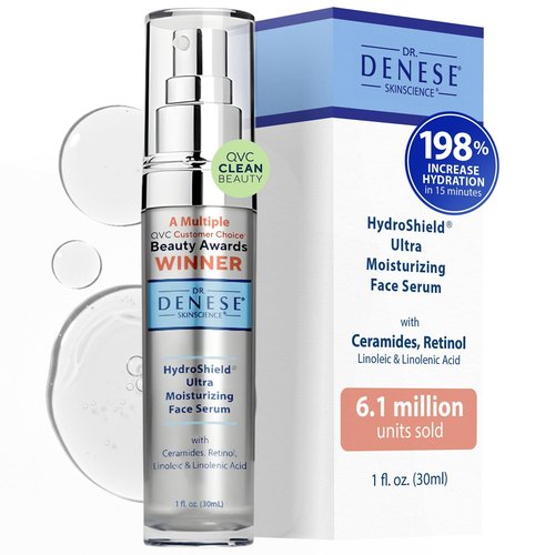 Dr. Denese SkinScience HydroShield Ultra Moisturizing Face Serum 1 oz – Retinol & Ceramide Formula for Deep Moisture, Radiant Smooth Skin, Fine Line Care – Dermatologist Tested & Cruelty Free