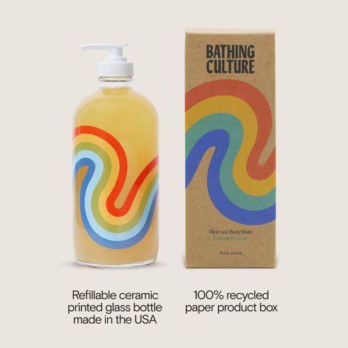 Bathing Culture, Organic Mind + Biodegradable Body Wash, Natural, Sustainable, Vegan Personal Care, All Natural Organic Body Wash for Women and Men, 16 fl oz, Cathedral Grove Scent