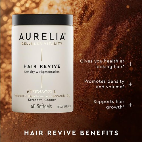 AURELIA Hair Revive - Advanced Cellular Anti-Aging Supplement for Fuller, Healthier Hair | With Zinc & Resveratrol