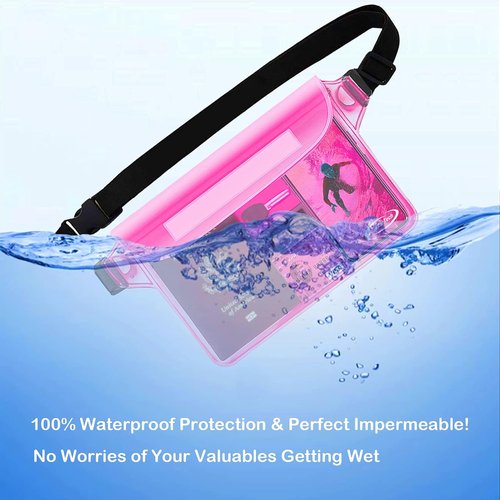 AiRunTech Waterproof Pouch - 2 Pack Waist Strap | Keep Your Phone & Valuables Safe & Dry | Ideal for Beach, Boating & Water Activities