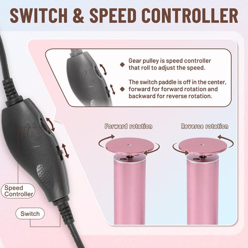 Dermawave Electric Foot File Callus Remover for Feet, Professional Electric Foot Sander Filer Grinder with 60 Sandpaper Discs for Men & Women, Pedicure Tool for Corn Dead Skin Cracked Heel