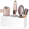 YUNEASELF Hair Tool Organizer Acrylic: Hair Dryer Holder Wall Mount - Blow Dryer Holder Cabinet Door - Bathroom Countertop Organizer for Curling iron Hot Styling Tools Flat Iron - White