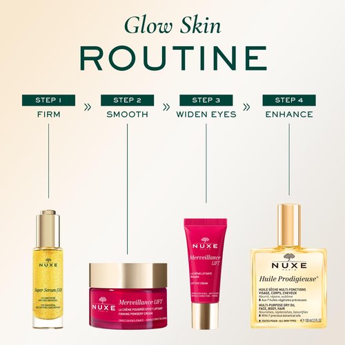 NUXE Huile Prodigieuse Multi-Purpose Dry Oil with 7 Botanical Oils for Radiant Glow and Hydration for Face, Body & Hair, 1.6 Fl Oz