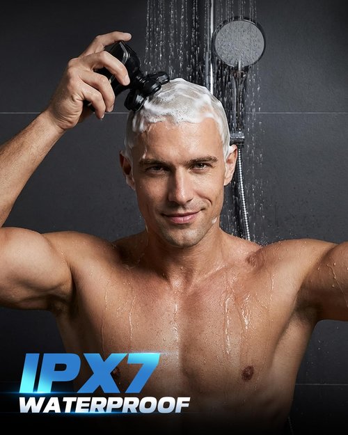 Maraiss Head Shavers for Blad Men, 7D Floating Blades Electric Head Shaver, IPX7 Waterproof Wet Dry Bald Head Shaver, Magnetic Detachable Rechargable Head Shavers, Gifts for Man Male Father Husband