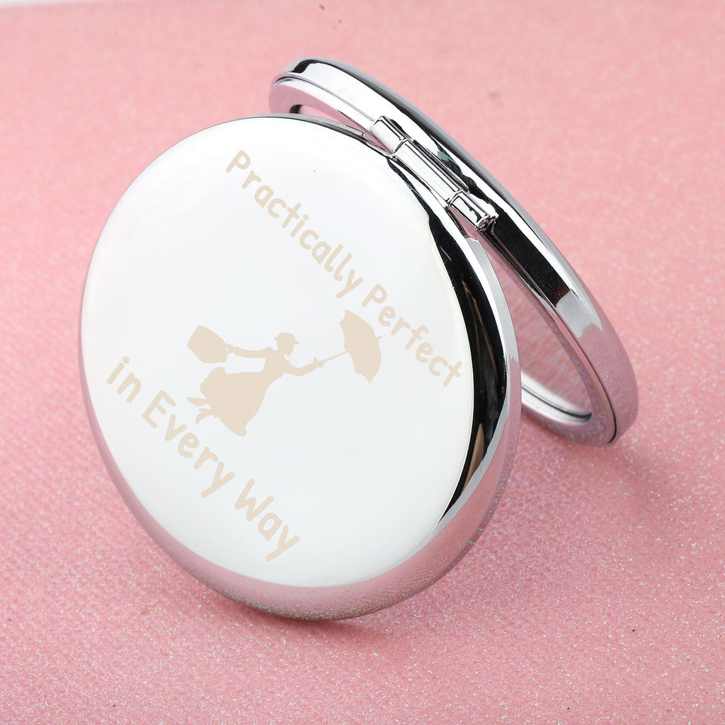 WUSUANED Movie Quote Makeup Mirror Practically Perfect in Every Way Mirror Fantasy Inspired Gifts for Movie Fans