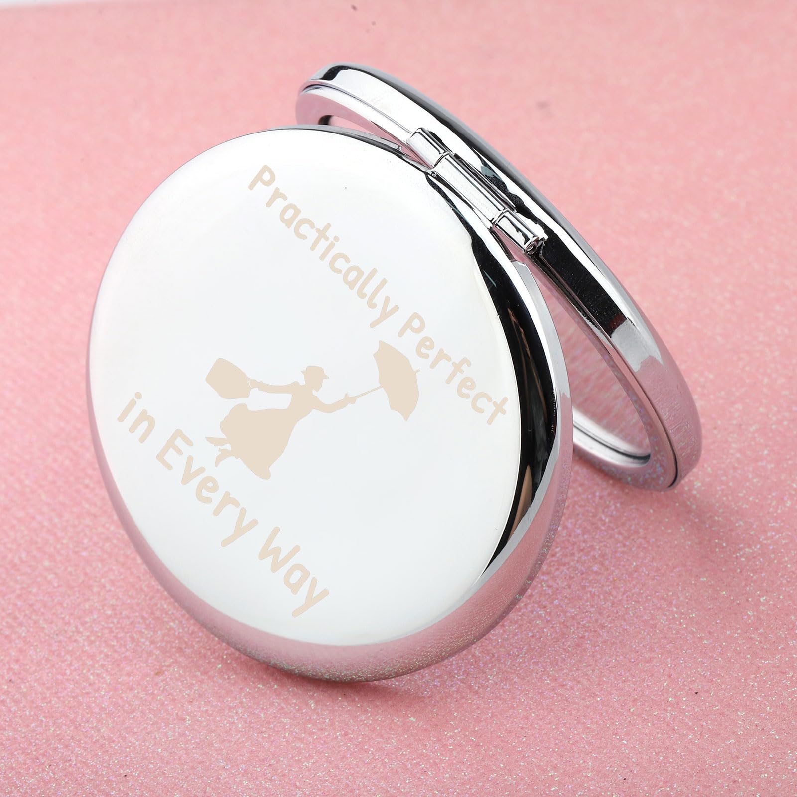 WUSUANED Movie Quote Makeup Mirror Practically Perfect in Every Way Mirror Fantasy Inspired Gifts for Movie Fans
