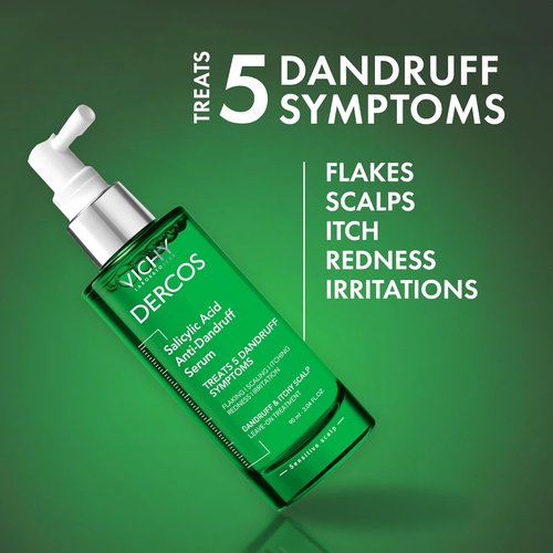 Dercos Salicylic Acid Anti-Dandruff Treatment - Hydrating Scalp Serum for Flake & Itch Relief | 3 Fl. Oz.