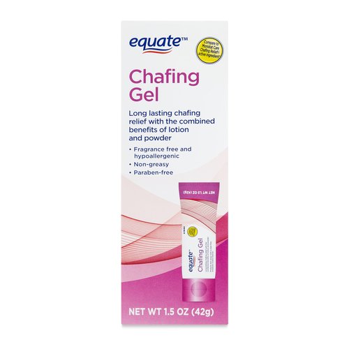 Maker Explorador Equate Chafing Gel Relief - Non-Greasy, Hypoallergenic, Powder, lotion Fragrance/Talc/Paraban Free, 1.5 OZ and Card Gift