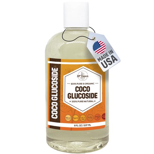 33rd Parallel | COCO GLUCOSIDE Surfactant (8 oz) | Natural Plant Derived | For DIY Cleansers, Shampoos, Conditioners, Moisturizers, Lotions, Makeup Removers, Baby Products | 8 Ounces