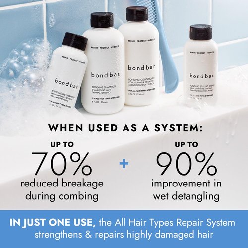 Bondbar PreShampoo Repair Treatment - Strengthens & Moisturizes Damaged Hair, Reduces Breakage & Frizz, 4 Fl. Oz.
