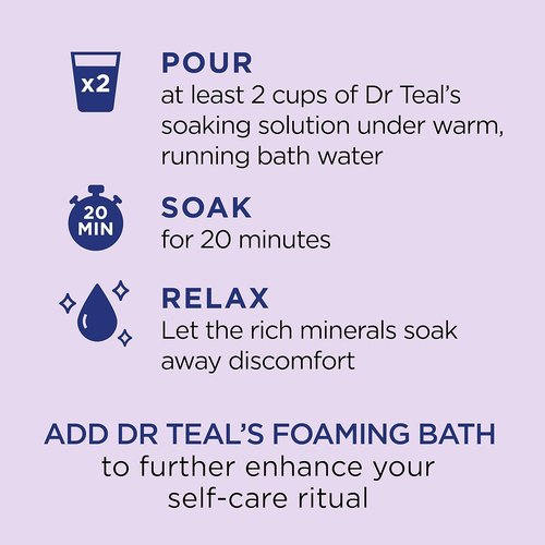Dr Teal's Epsom Magnesium Salt Soak - Soothe & Sleep with Lavender, 3 lb (Pack of 4)