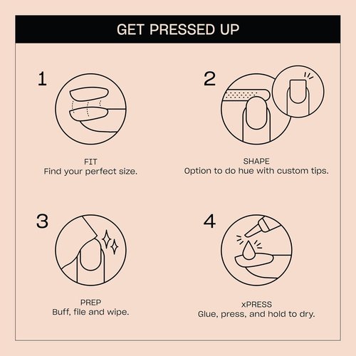 OPI On Point Press On Nails - Short Round & Squoval Styles | 30 Count with Glue | Long Lasting & Reusable