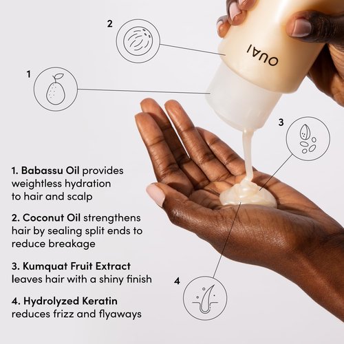 OUAI Medium Hair Shampoo & Conditioner Set - Sulfate-Free, Keratin & Shea Butter Formula | 10 Fl Oz