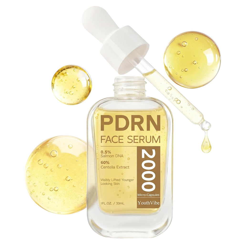 YouthVibe 0.5% PDRN Serum - Anti-Aging Salmon DNA Face Serum with Hyaluronic Acid & Niacinamide | 30mL