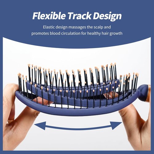 SHINLEA Speed Dry Detangler Brush - Luxury Gold Handle, Curved Design for Effortless Wet Hair Detangling