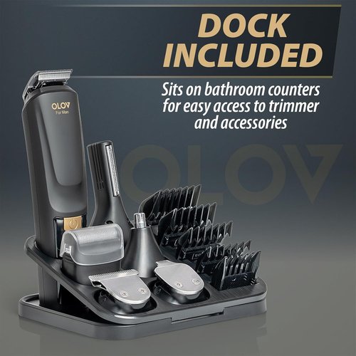 OLOV Beard Trimmer - 21-Piece All-in-One Men's Grooming Kit with USB Rechargeable Clipper