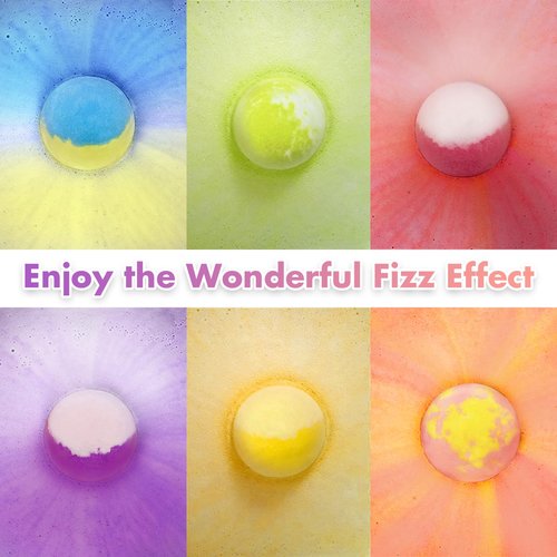Unicorn Bath Bombs with Surprise Inside for Kids Girls, 6 Kids Bath Bombs with Jewelry Inside, Natural Bubble Bath Set for Skin Moisturizing, Birthday Christmas Easter Gifts for 4 5 6 7 8 Year Old